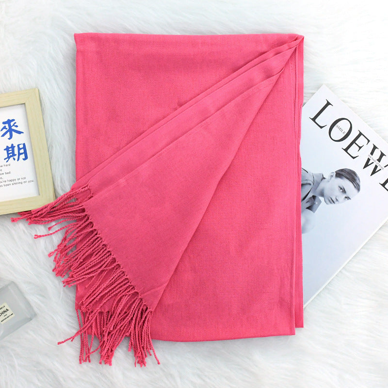 Annual Meeting Warm Cashmere Tassel Scarf