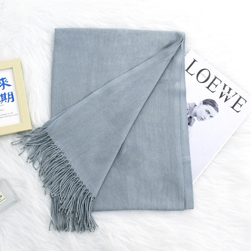 Annual Meeting Warm Cashmere Tassel Scarf