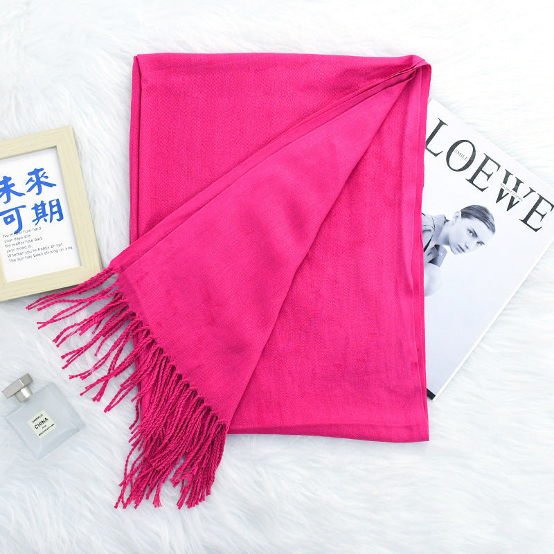 Annual Meeting Warm Cashmere Tassel Scarf