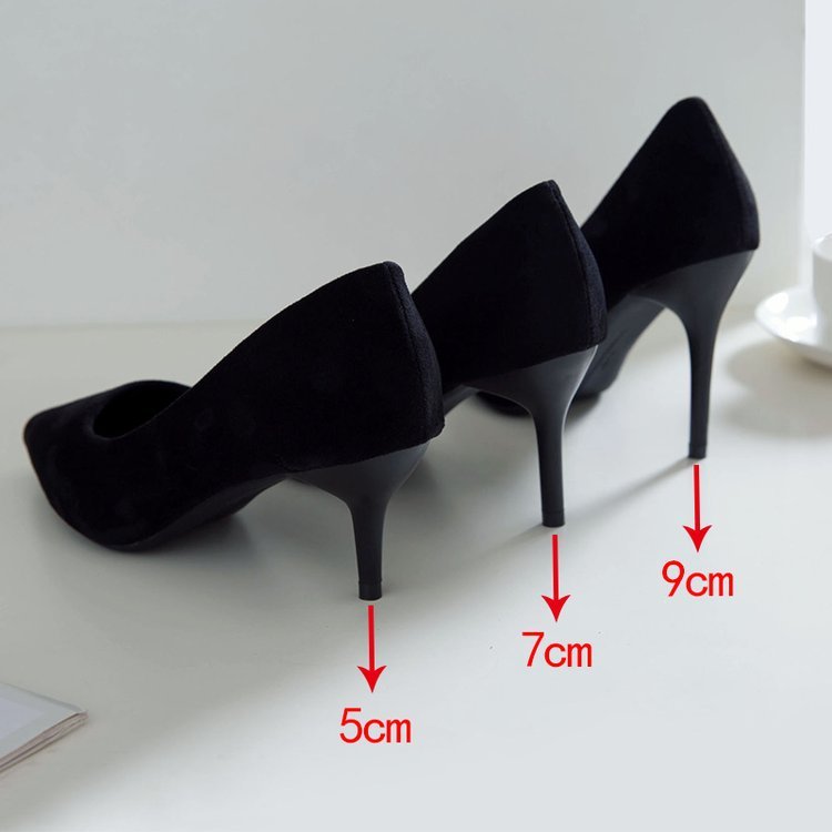 Black Suede Stiletto Ceremonial High Heels