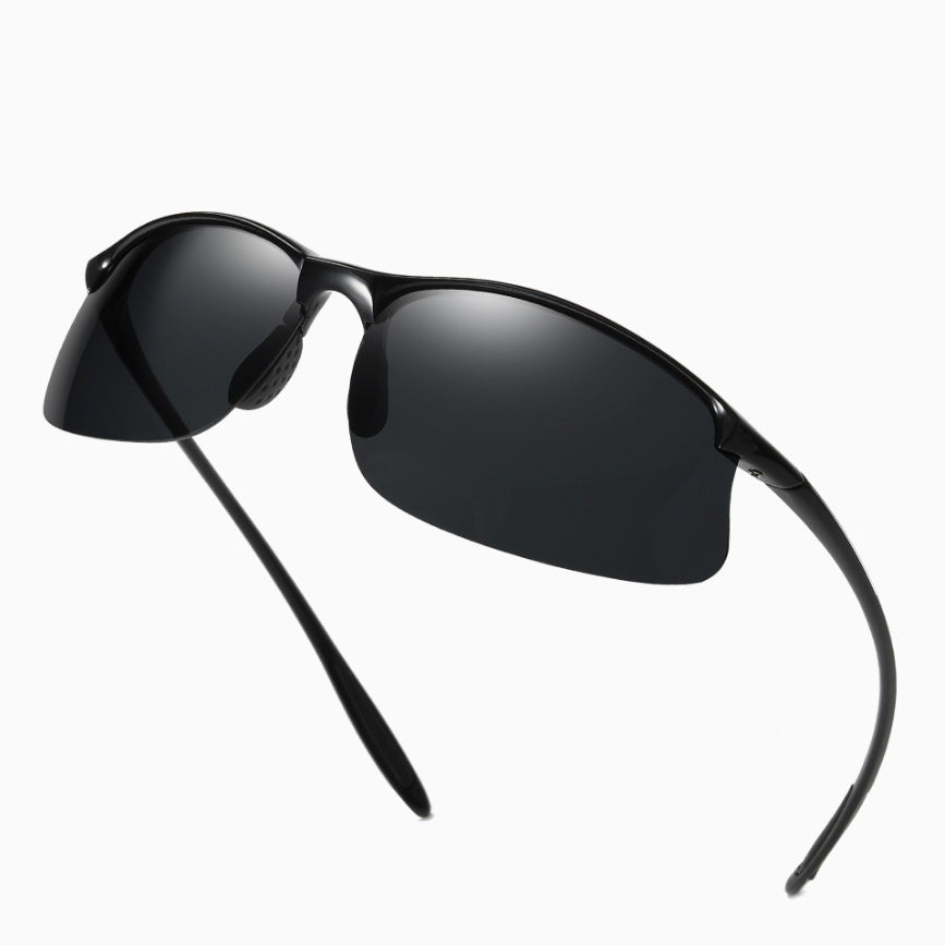 Fashion Semi-rimless Sports Driving Polarized Light Sun Glasses