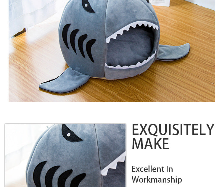 Creative Dual-Purpose Shark Pet Bed Small Dogs And Cats Warm Pet Bed