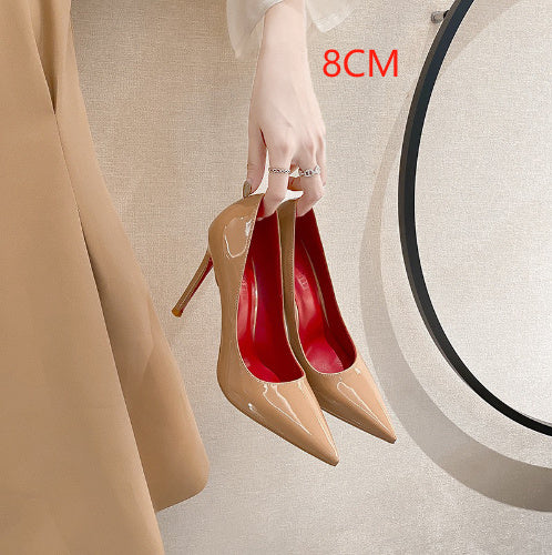 Black/Apricot With Red Background High Heels Women's Stiletto Heel Pumps