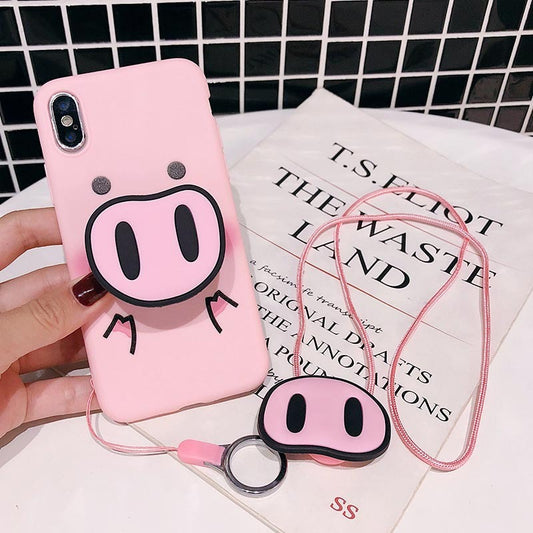 Cover Cute PIG Nose Soft Back Cases Animal Capa