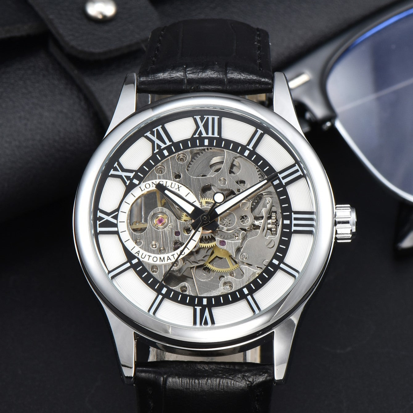 LONGLUX Men's Mechanical Watch Roman Scale Waterproof