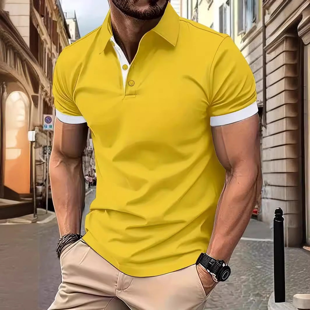 Lapel Short Sleeve Polo Shirt