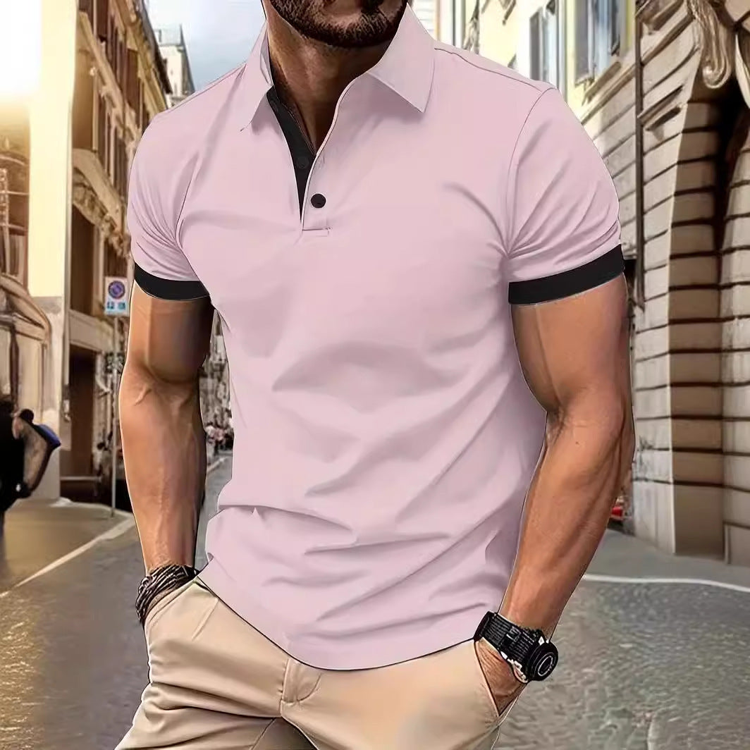 Lapel Short Sleeve Polo Shirt