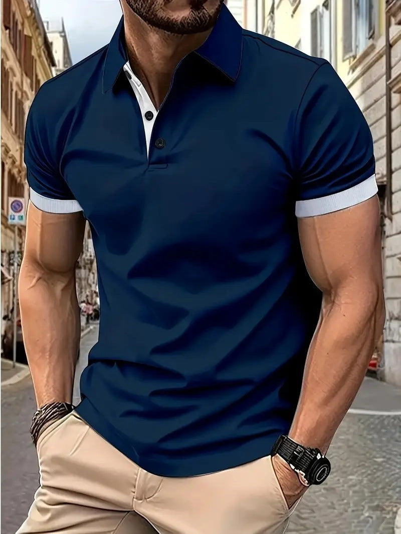 Lapel Short Sleeve Polo Shirt