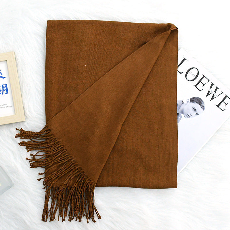 Annual Meeting Warm Cashmere Tassel Scarf