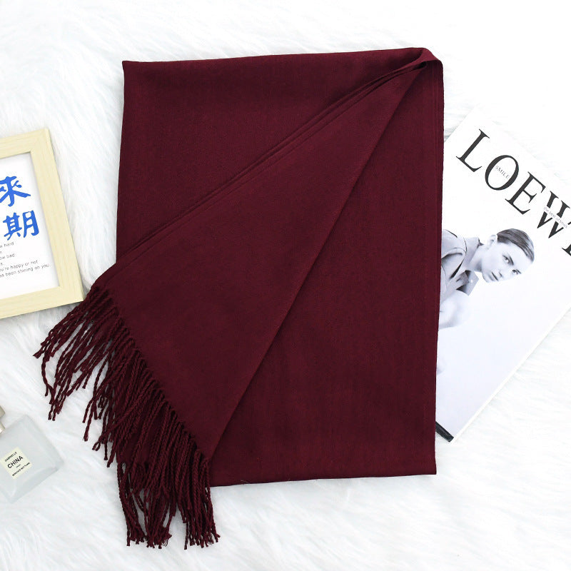 Annual Meeting Warm Cashmere Tassel Scarf