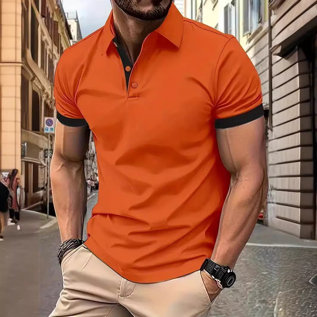 Lapel Short Sleeve Polo Shirt