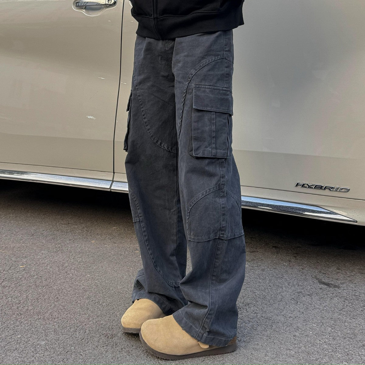 Retro Straight Loose Cargo Wide Leg Pants