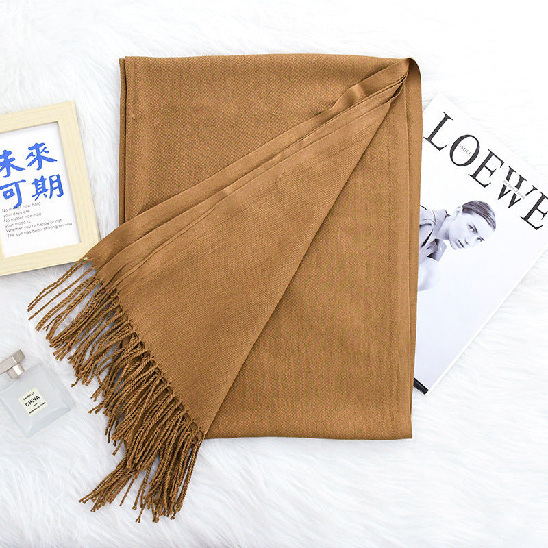 Annual Meeting Warm Cashmere Tassel Scarf