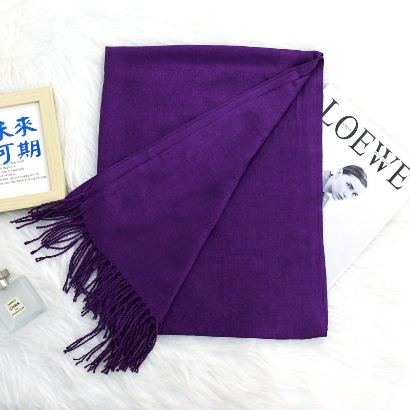 Annual Meeting Warm Cashmere Tassel Scarf