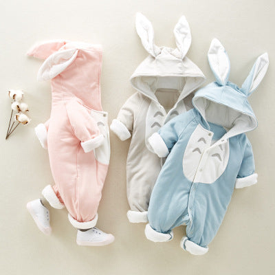 Bunny cotton padded baby romper