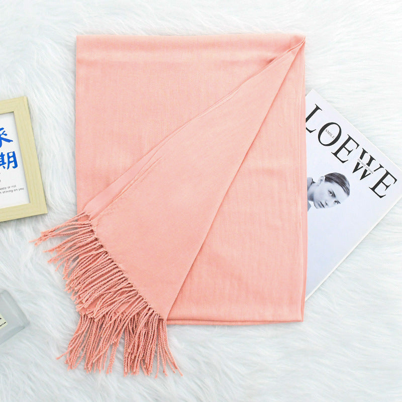 Annual Meeting Warm Cashmere Tassel Scarf