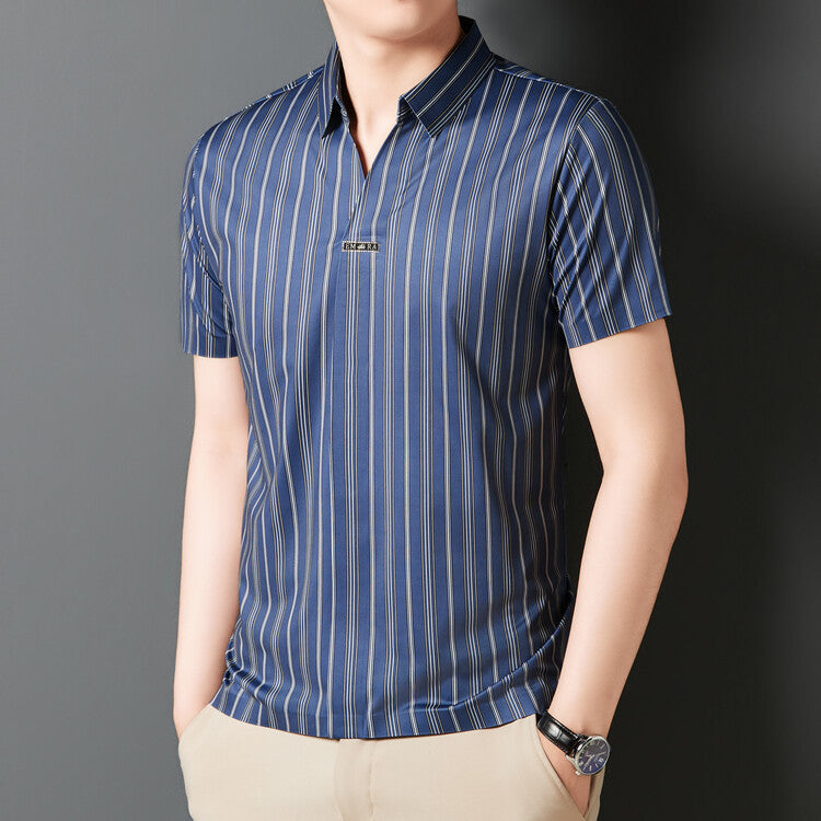 Summer Men's Short Sleeve Striped