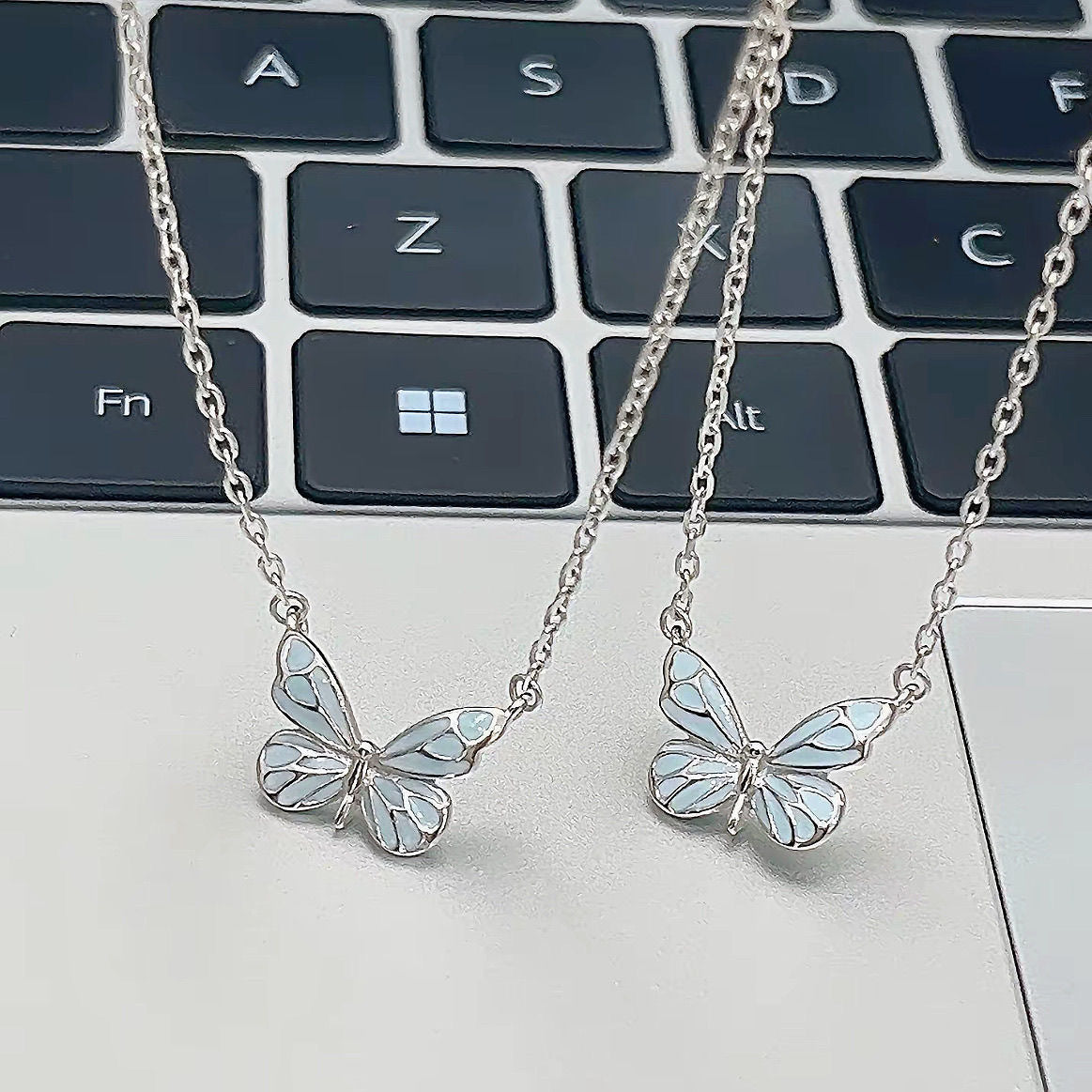 fluorescent Butterfly Mori Style Aurora Clavicle Chain Butterfly Necklace For Women