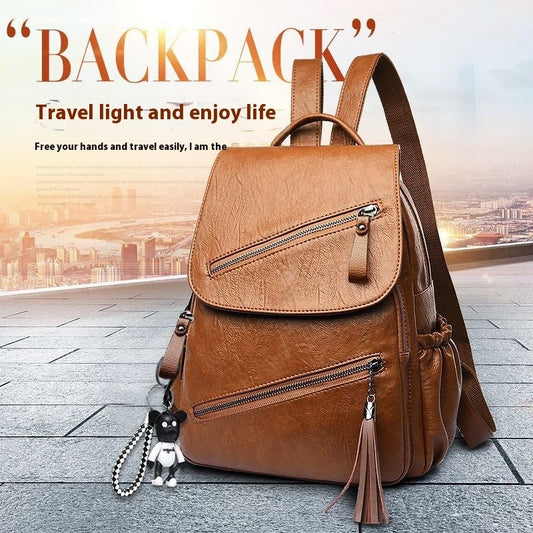 Women's  Pu Soft Leather Casual Backpack