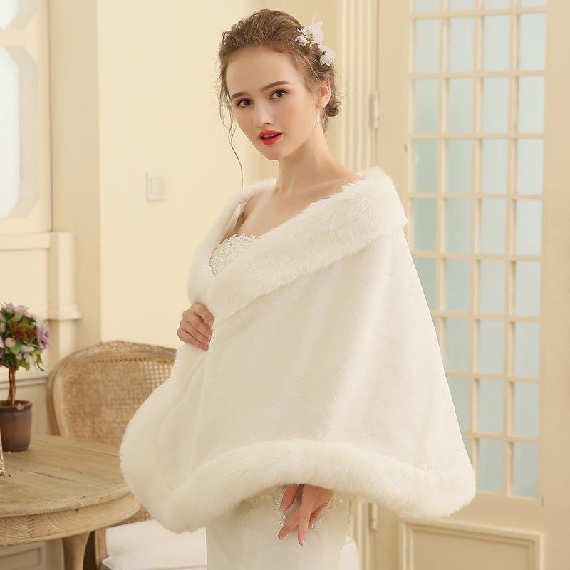 Bridal Fur Shawl Plus Size Wedding Accessories Female Winter