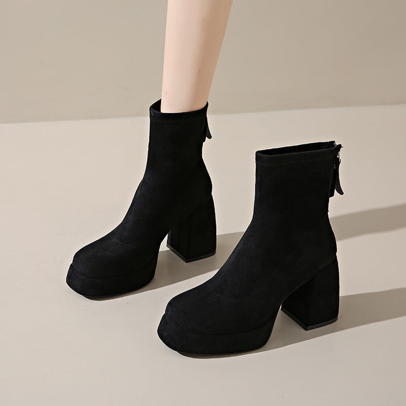 Fashion Back Zipper Suede Women's Fashion boots