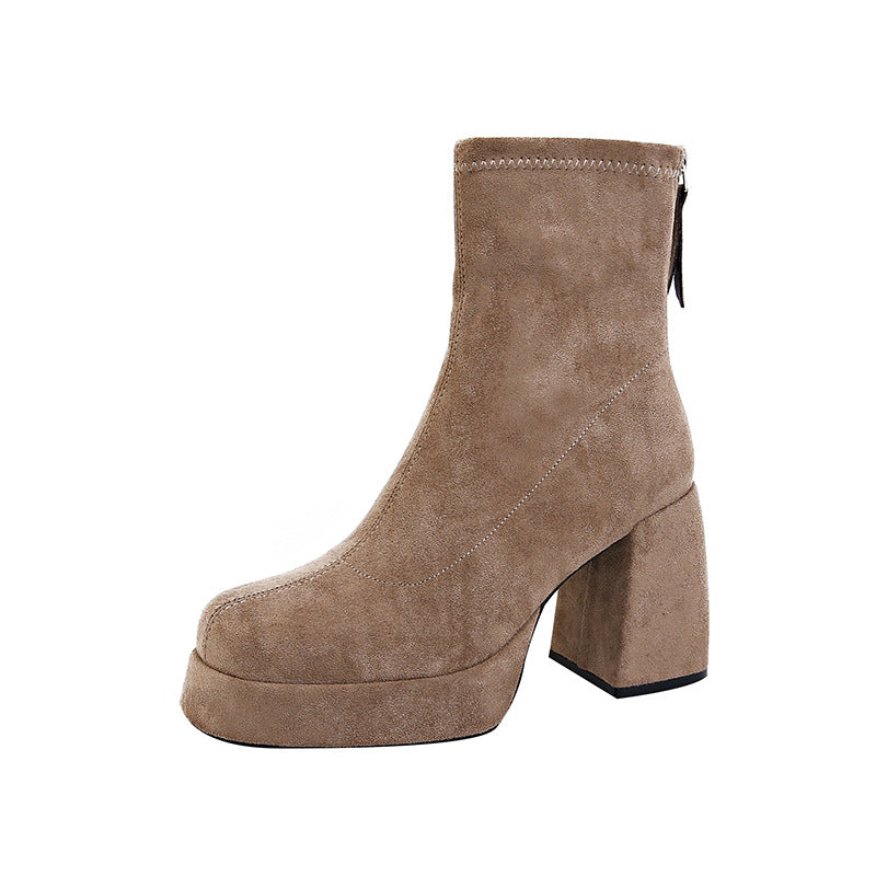 Fashion Back Zipper Suede Women's Fashion boots