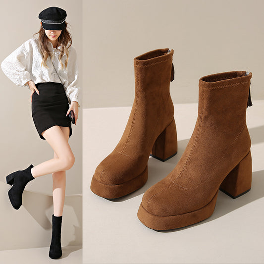 Fashion Back Zipper Suede Women's Fashion boots