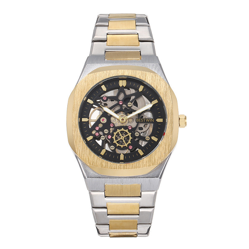 BESTWIN Men's Alloy Hollow Butterfly Clasp Watch