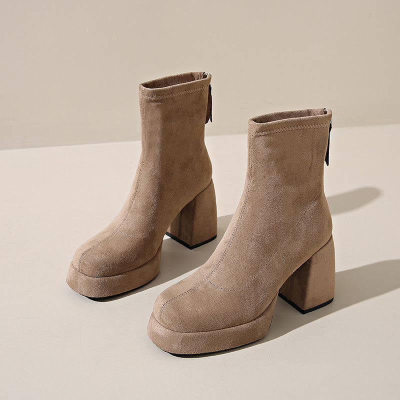 Fashion Back Zipper Suede Women's Fashion boots