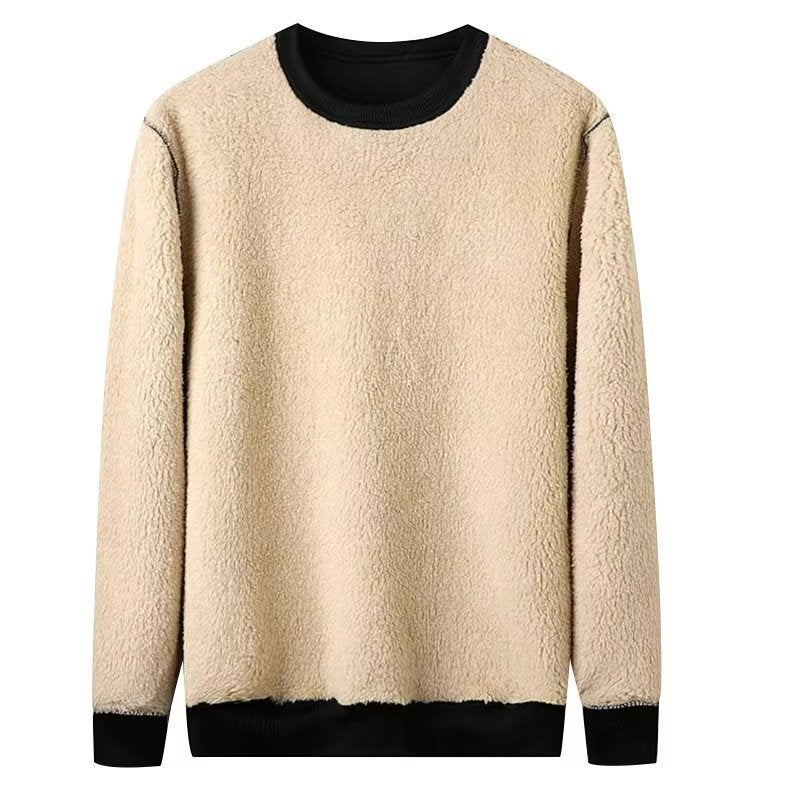 Polyester Men's Lambswool Round Neck Sweater