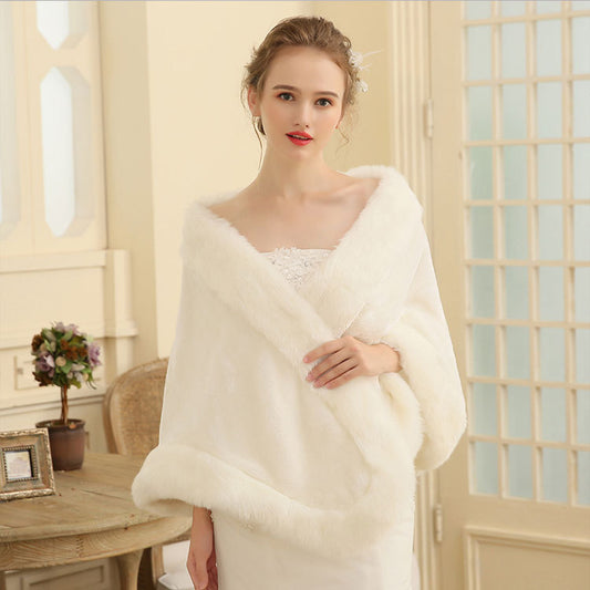 Bridal Fur Shawl Plus Size Wedding Accessories Female Winter