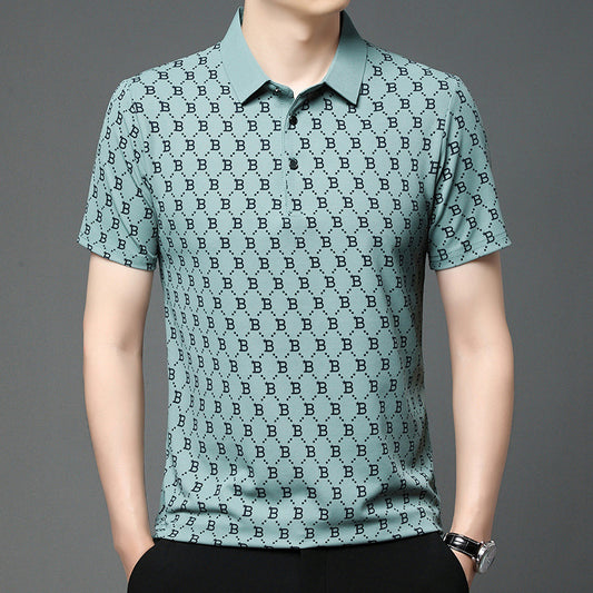 B Lapel Breathable Casual Versatile Short-sleeved T-shirt