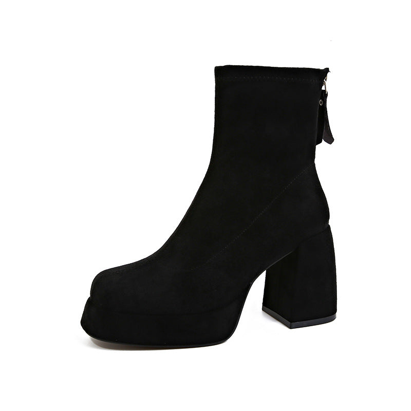 Fashion Back Zipper Suede Women's Fashion boots