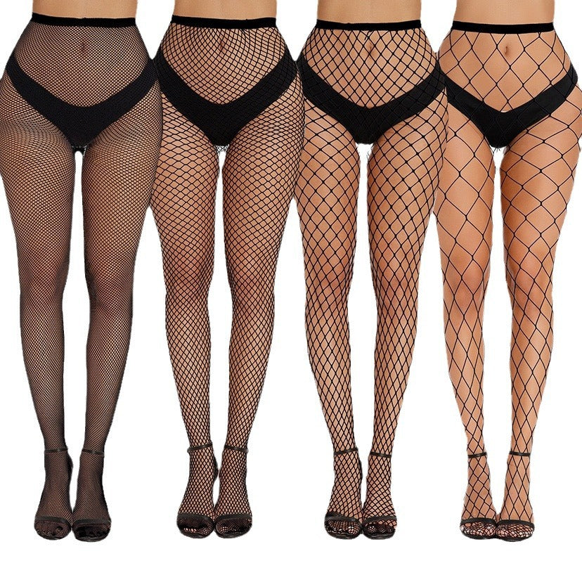 Plus Size Fishnet Stockings Black Silk Female Four Seasons Thin Super Elastic Romper