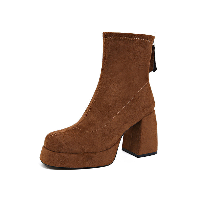 Fashion Back Zipper Suede Women's Fashion boots