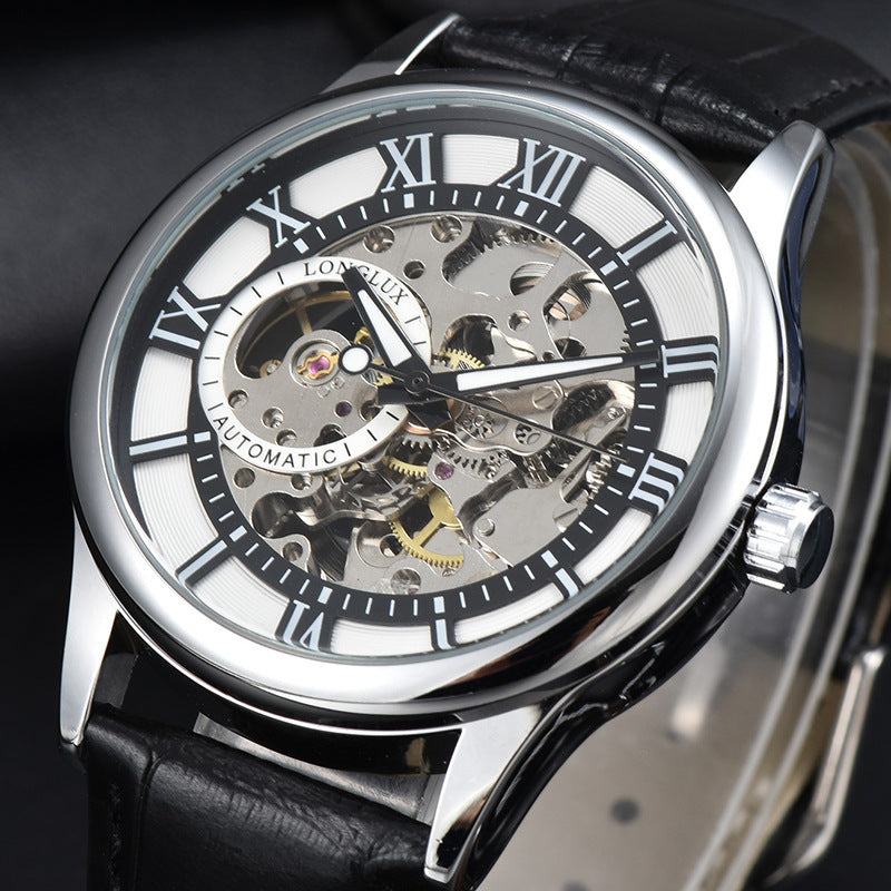 LONGLUX Men's Mechanical Watch Roman Scale Waterproof