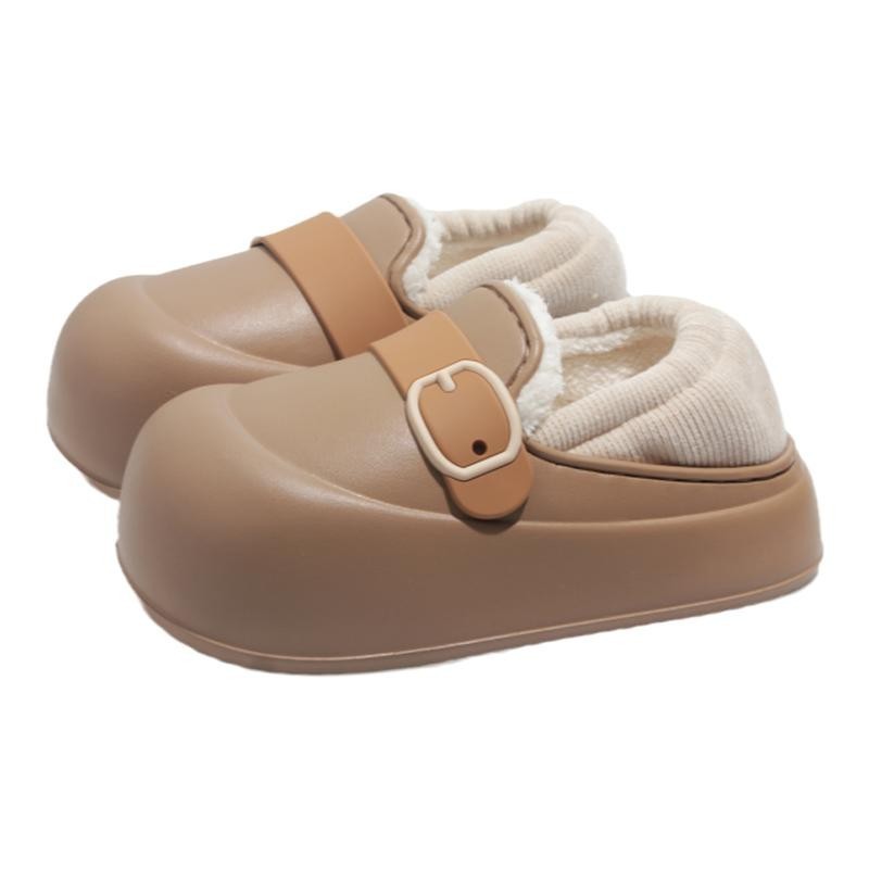 UOPO Cotton Anti Slip Soft Sole Plush Warm Half Slipper