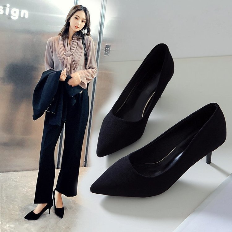 Black Suede Stiletto Ceremonial High Heels