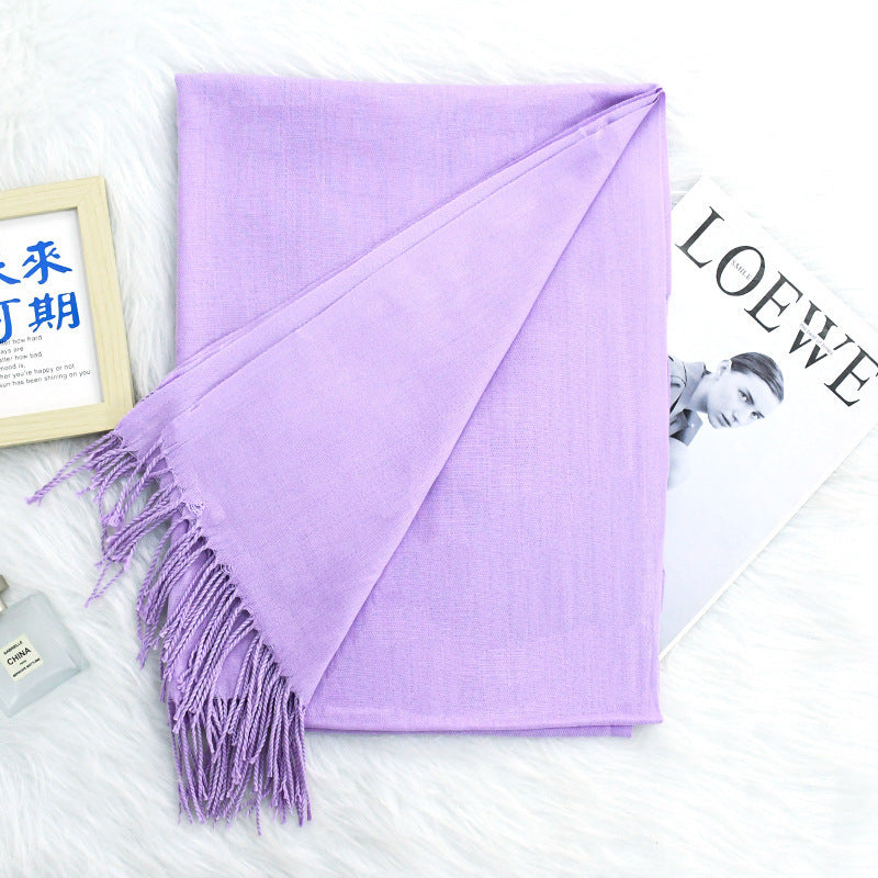 Annual Meeting Warm Cashmere Tassel Scarf