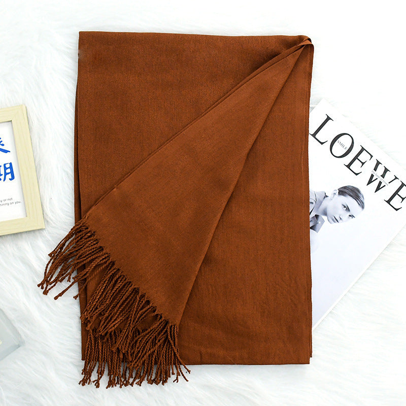 Annual Meeting Warm Cashmere Tassel Scarf