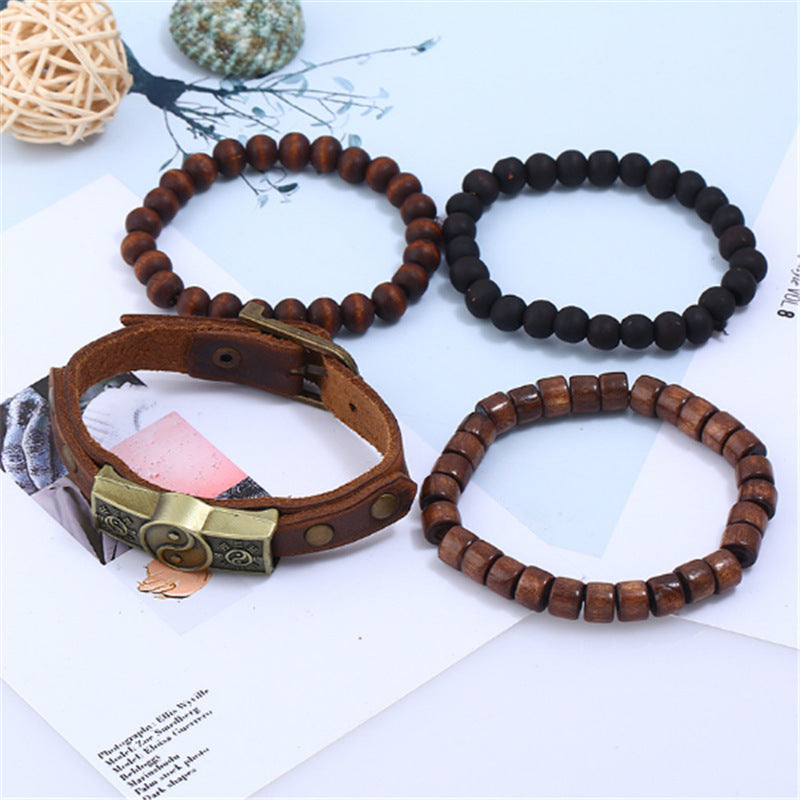 Retro Alloy Gossip Cowhide Bracelet