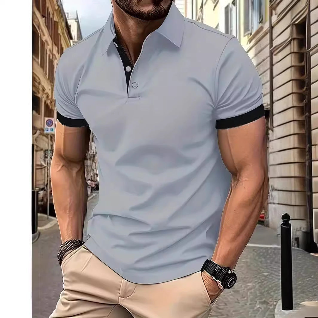 Lapel Short Sleeve Polo Shirt