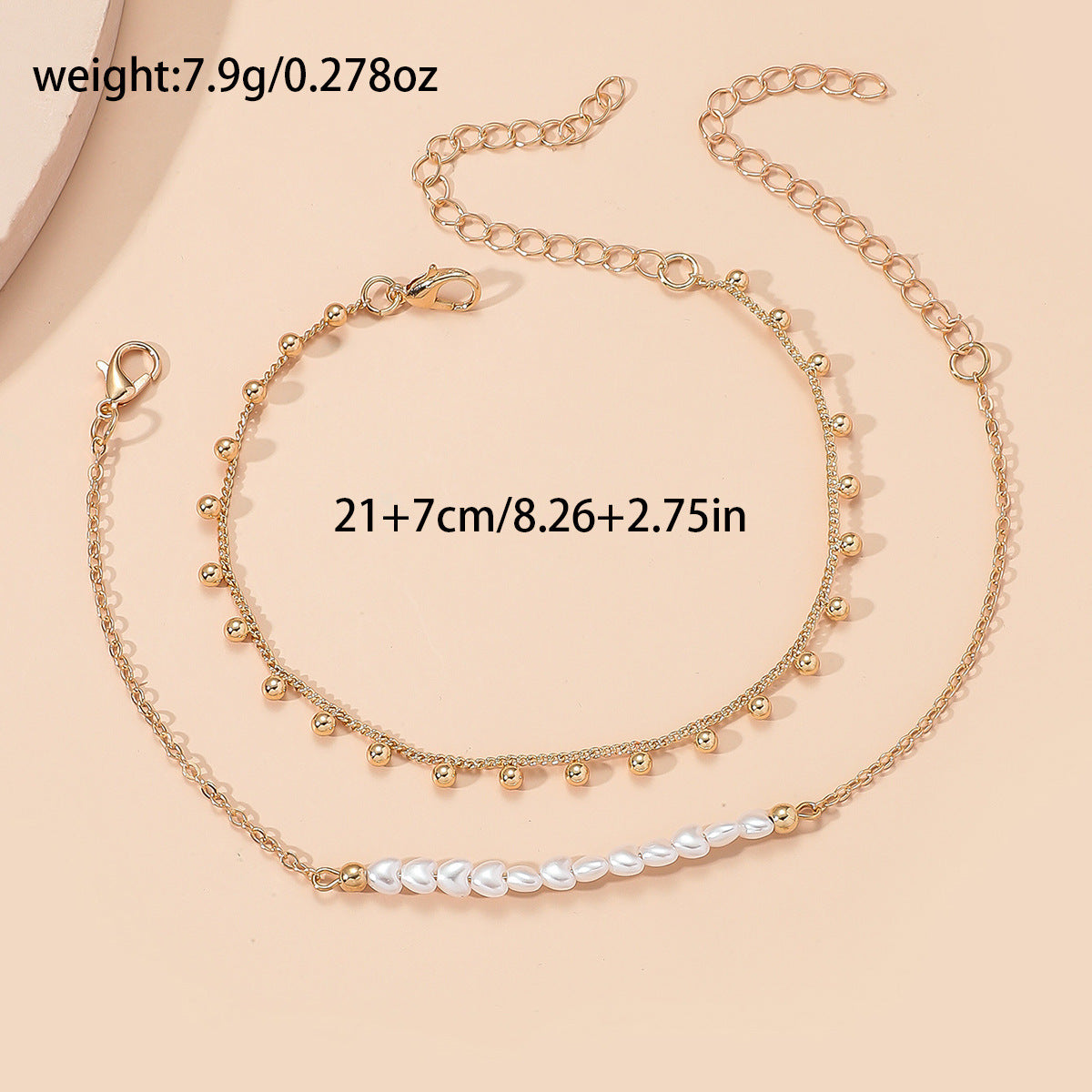 Handmade Love Pearl ankle Beads