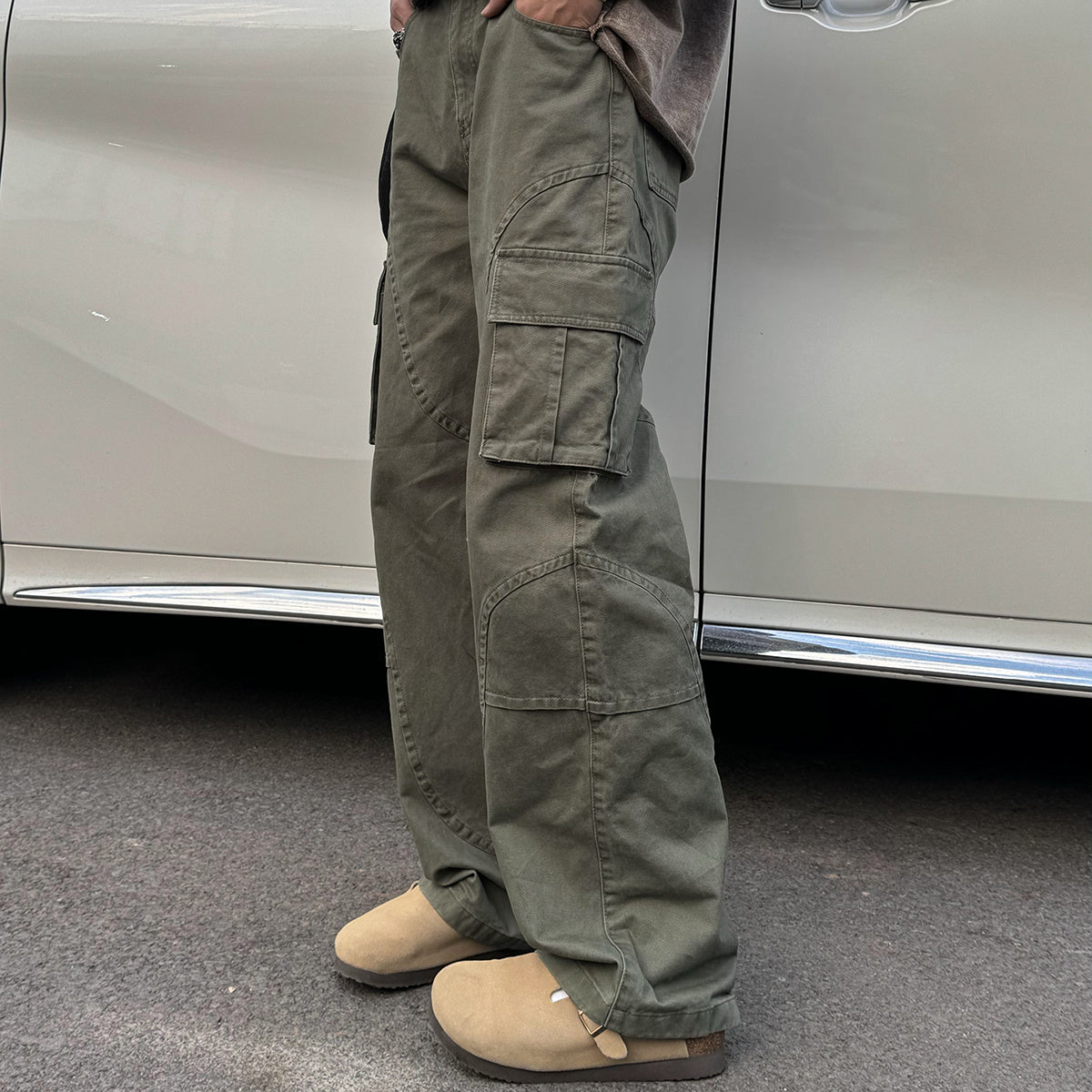 Retro Straight Loose Cargo Wide Leg Pants