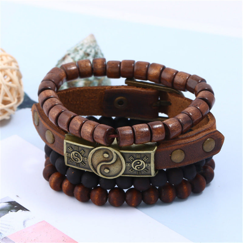 Retro Alloy Gossip Cowhide Bracelet