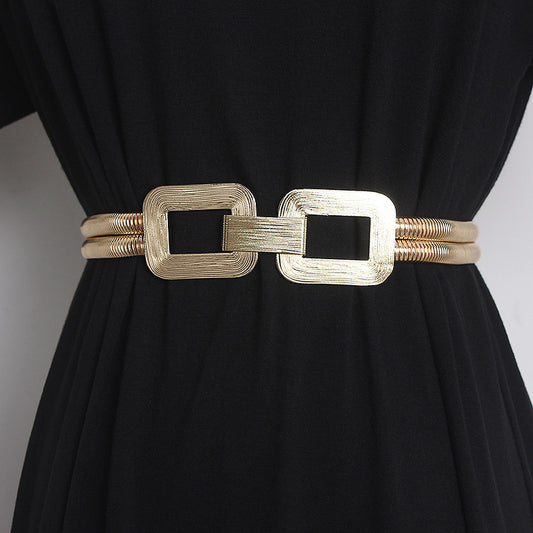 DESIGNER Female Ornament Metal Stretch Belt