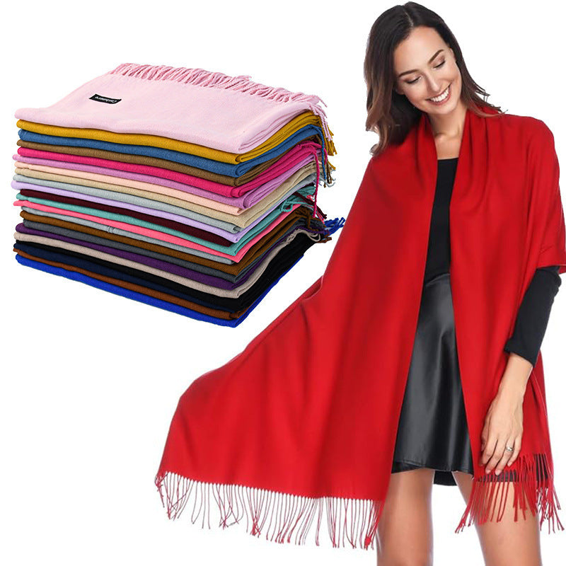 Annual Meeting Warm Cashmere Tassel Scarf