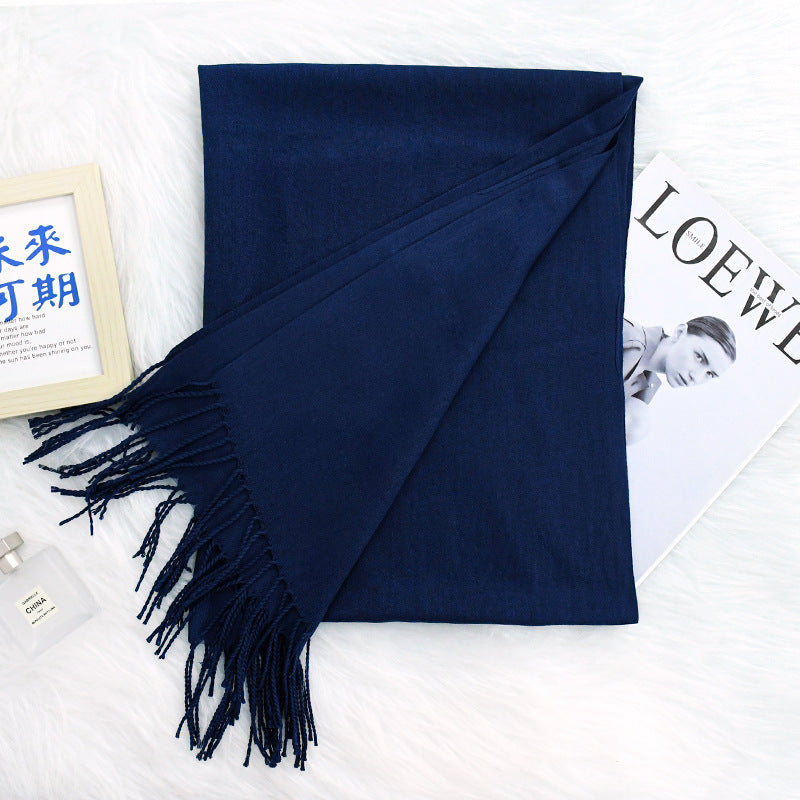 Annual Meeting Warm Cashmere Tassel Scarf