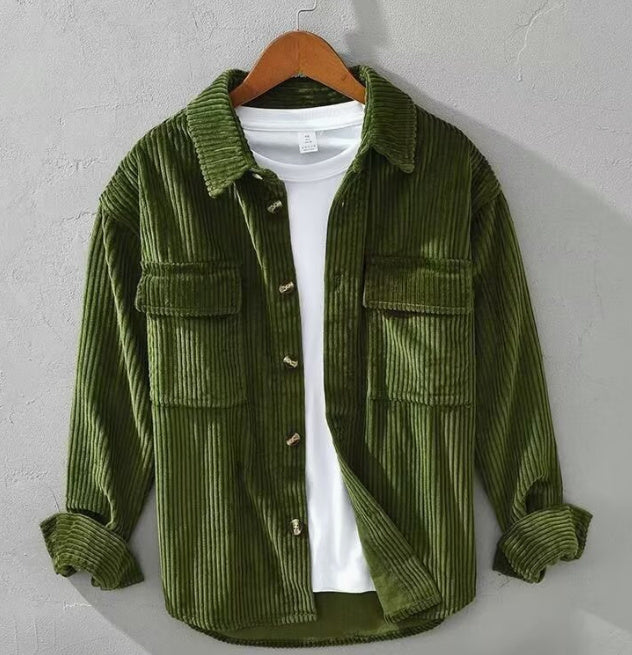 Men's Spring And Autumn High-end Corduroy Shirt