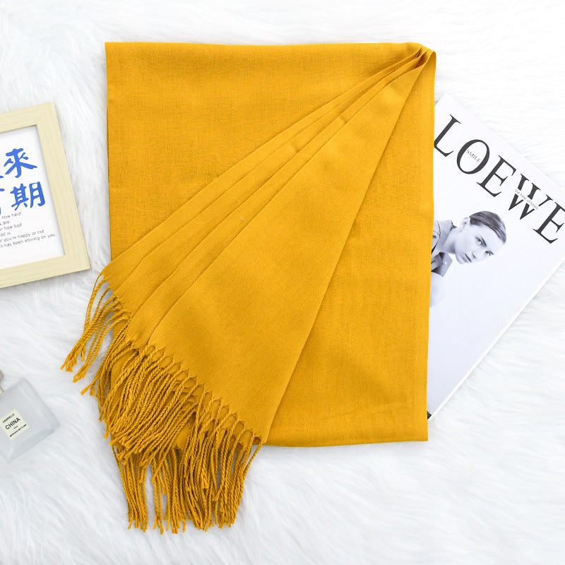 Annual Meeting Warm Cashmere Tassel Scarf